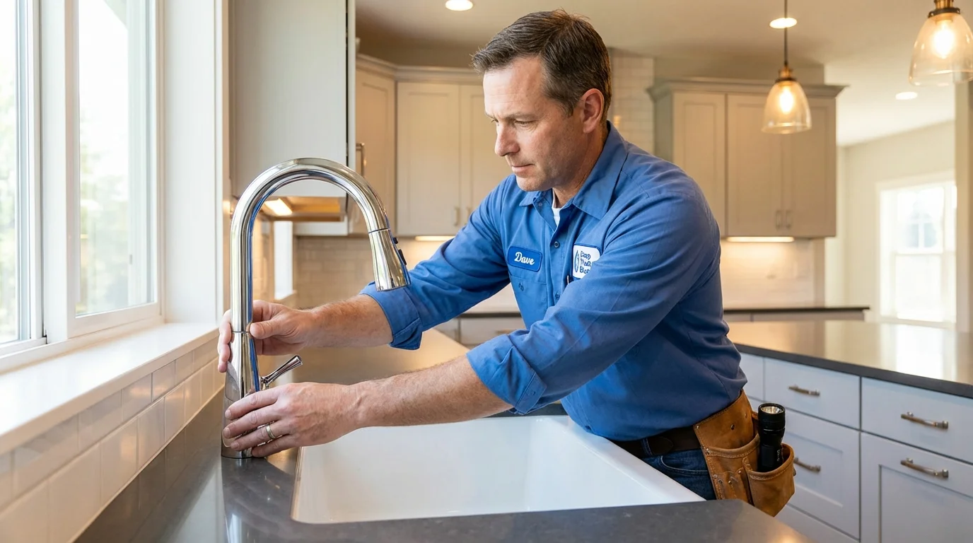 Kitchen faucet installation by Johns Plumbing LLC in Ford City