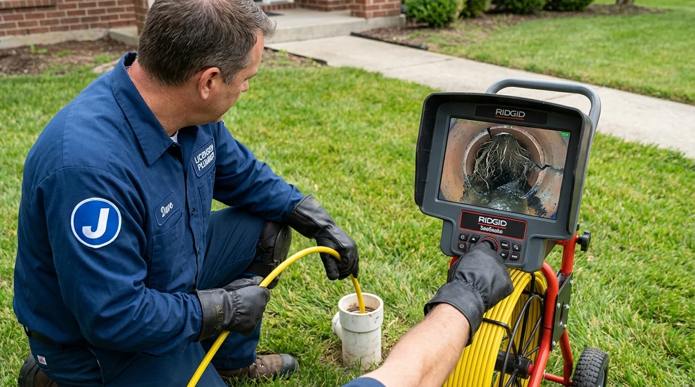 Sewer camera inspection being performed by Johns Plumbing LLC in Ford City